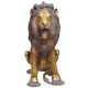 Sitting Brass animal Lion Sculpture temple door entrance Murti