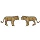 Pair of Tiger Statue of Brass metal Handmade animal figurine Decorative indian bronze look Sculpture with Antique finish Showpiece Gift Item