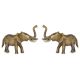 Brass Trunk up Elephant pair statue Fengshui Gift Item Symbol of Goof luck Decorative Showpiece in Antique finish for Home Decor