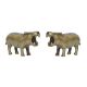 Pair of Animal Sculpture Showpiece of Hippopotamus for Decorative Purpose Handcrafted Metal Statue for Table Decor in Antique Finish