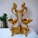 Diya Brass Lamp Traditional Puja Lotus feet Pooja Set Oil Deepak - Brass Peacock Diya Jyoti Deepak Oil Lamp Wick for Pooja, Home Temple, Showpiece, Home Decor,