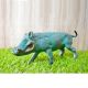 Small Size Sky blue Finished Brass Rhino For Home  Decoration