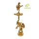 Ganesh lamp with elephant ethnic desing Deepak Stand for Home Temple, Brass Oil Diya Lamp, Indian Decor Diya