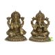 Brass Laxmi Ganesha Idol Sitting | laxmi Ganesh Murti Metal Statue for Home Office Success Entrance Decor Diwali Pooja Good Luck