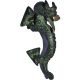 Aakrati Door Handle in Dragon Figure Door Design with Antique Green Finish - Set of 2- Brass Kitchen Cabinet Handles Drawer Pulls - 5.5 inch Long Each Handle -