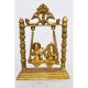 Lord Ganesha Goddess Laxmi brass metal hand made statue on a beautiful swing