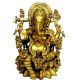 Brass metal hand carved decorative Lord Ganesha statue