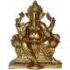 Aakrati Brass Statue of Hindu Lord Ganesha - Antique Yellow Finish Metal Sculpture - Indian Handmade Craft Idol Look Like Bronze - Unique Home Decor and Gift