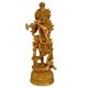 Aakrati Lord Krishna Brass Statue For Home Decor And Temple Yellow