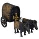 Aakrati Brass Sculpture of Bullock Cart for Home Decor Black