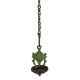 Hanging Chakra Oil Lamp in Brass in Green Finish