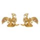 Pair of Brass Bird Oil Lamp