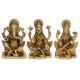 Lakshmi, Ganesha and Saraswati Statue of Brass