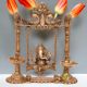 Brass Ganesha Swing with Oil Lamp with Peacock Design