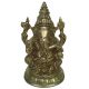 Brass Ganpati Figure Yellow Finish Brass Statue