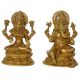 Pair of Laxmi Ganesha Religious Decorative Statue in Brass