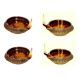 Handmade Indian Puja Brass Oil Lamp - Diya Lamp Engraved Design Dia - 3 inch (Set of 4)