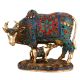 Beautiful Decorative Cow and Calf Brass Stone Work Statue