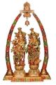 Lord Radha Krishna Temple Brass Handmade Religious Decorative Statue Sculpture