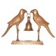 Brass Parrot Pair Holding a Bell