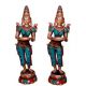 Goddess Figure Deep Laxmi Standing Pair Brass Made Statue