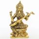 Goddess Saraswati Brass Metal Hand Carved Statue - The Goddess of Arts & Knowledges