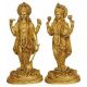 Brass metal hand carved Lord Vishnu & Laxmi Ji pair