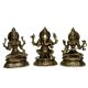 Laxmi Ganesha Saraswati brass made hand carved antique pooja ghar statue