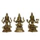 Laxmi Ganesha Saraswati brass made hand carved antique statues