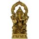 Lord Ganesha sitting on a decorated chowki brass made Pooja ghar home decor statue