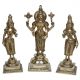 Lord Vishnu With His wife Bhumi and Laxmi Ji Brass made hand carved statue