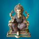 Sitting Lord Ganesha Brass Made Turquoise Work Statues