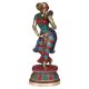 Lady Figure turquoise stone work Brass ethenic Hotel lobby Sculpture