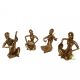 Brass Musician Ladies set of 4 Indian Brass  Fine Inlay Decor Showpiece Statue 11 inch