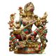 Saraswati Statue Playing The Veena 36 inch brass decor Lobby figure