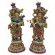 Brass Radha Krishna Statue | 16 Inch Tall Radha Krishna Figurine in Brass | Large Radha-Krishna Sculpture | Hindu Divine Couples | Marriage Gift