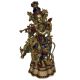 Krishna with cow statue , Big Cow krishna brass idol with beautiful mosaic work, Indian handicrafts gift