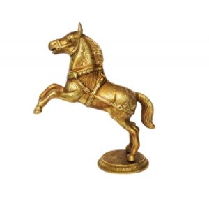 IMA Horse Statue Made in Brass Metal with Yellow Finish a Table showpiece - Decorative Animal Figure | Home Decor | Office Decor | Gift |