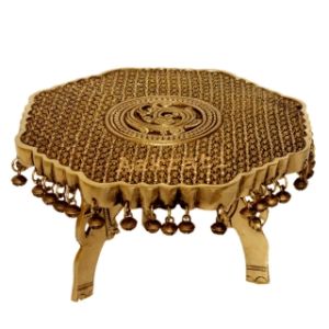 Brass made stand decorative pooja chowki - Stool - Metal Furntiure